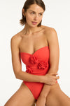 Casa Del Mar Flower Bandeau One Piece - Casa Del Mar Flame - Sea Level Australia 