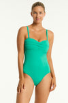 Evergreen Essentials Edit Twist Bandeau One Piece in Sea Level | Sea Level Australia 