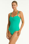 Evergreen Essentials Edit Twist Bandeau One Piece in Sea Level | Sea Level Australia 