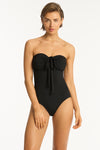 Eco Essentials Halter Bandeau One Piece - Eco Essentials Black - Sea Level Australia 