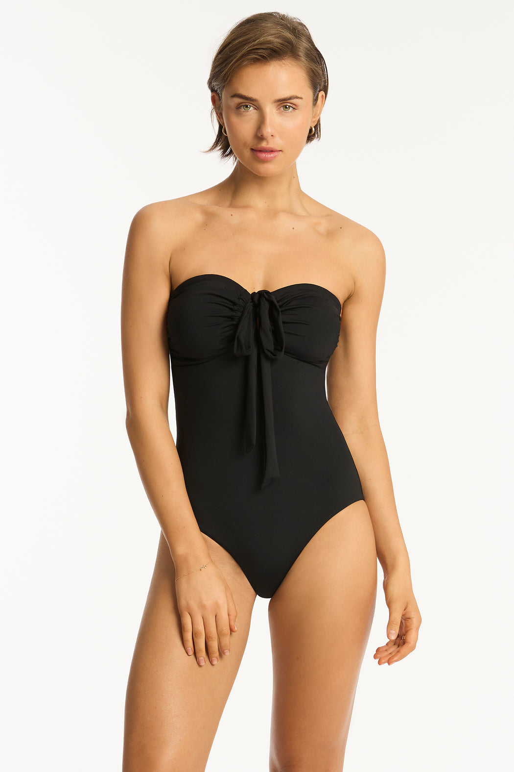 Eco Essentials Halter Bandeau One Piece - Eco Essentials Black - Sea Level Australia 