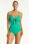 Evergreen Essentials Edit Tie Front DD/E Cup One Piece in Sea Level | Sea Level Australia 