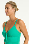 Evergreen Essentials Edit Tie Front DD/E Cup One Piece in Sea Level | Sea Level Australia 