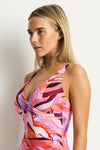 Neon Wave Cross Front One Piece