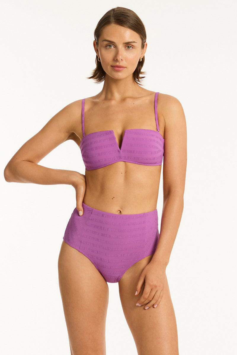 Palisades Panelled High Waist Pant - Palisades Orchid - Sea Level Australia 