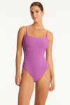 Palisades Square Neck Bralette One Piece - Palisades Orchid - Sea Level Australia 