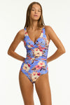 Blue Hawaii Cross Front One Piece