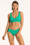 Evergreen Capri Cross Front Multifit Bra Top - Sea Level - Sea Level Australia 