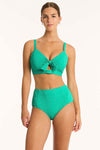 Capri Tie Front DD/E Bralette in Capri Evergreen | bond-eye swim