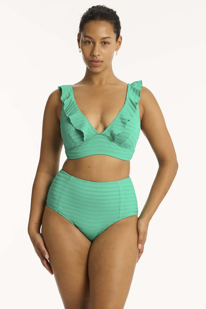 Capri Frill Bra in Capri Evergreen | bond-eye swim