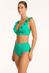 Capri Panelled High Waist Pant in Capri Evergreen | bond-eye swim