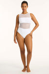 Drift High Neck One Piece in Drift White | bond-eye swim