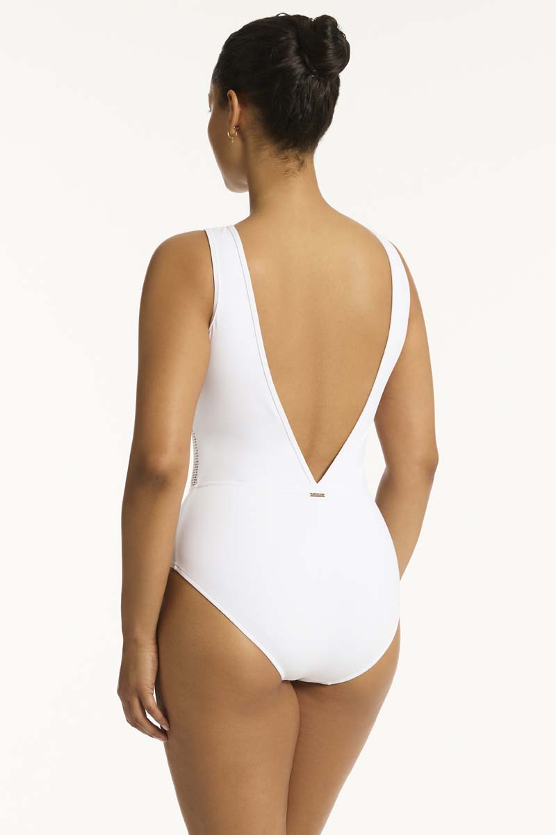 Drift High Neck One Piece in Drift White | bond-eye swim