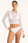 Drift Mesh Crop Top in Drift White | bond-eye swim