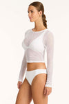 Drift Mesh Crop Top in Drift White | bond-eye swim