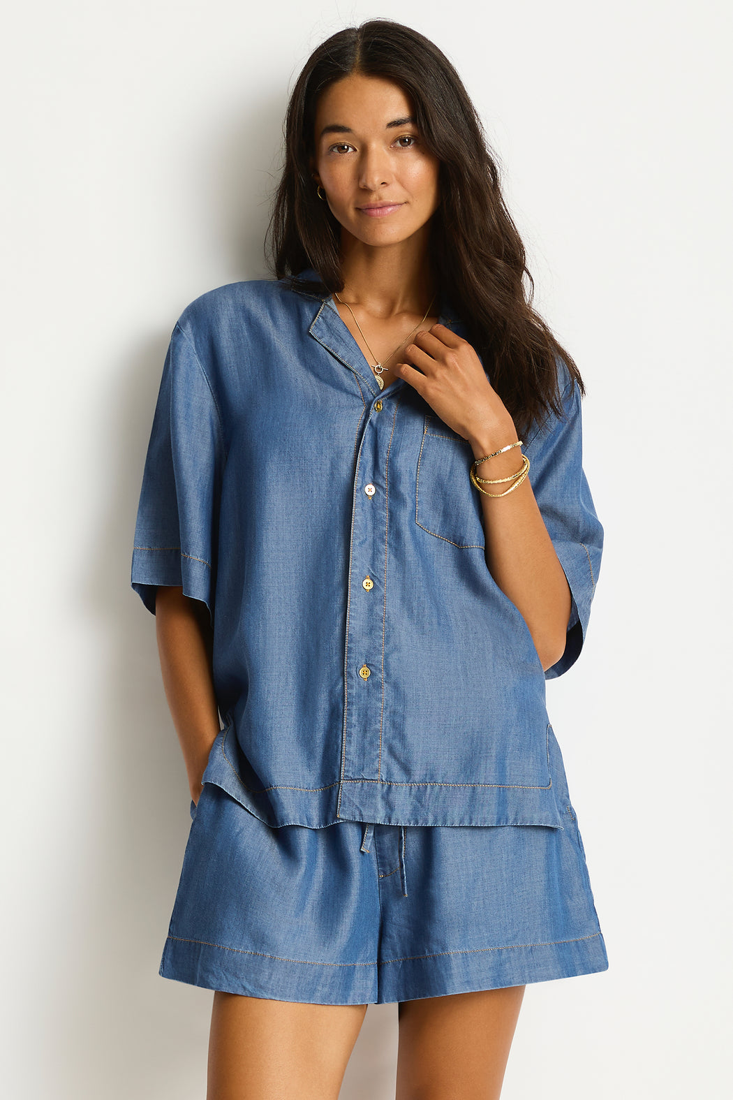 Denim Surf Bowling Shirt