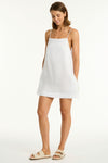 Tidal Linen Shift Short Dress