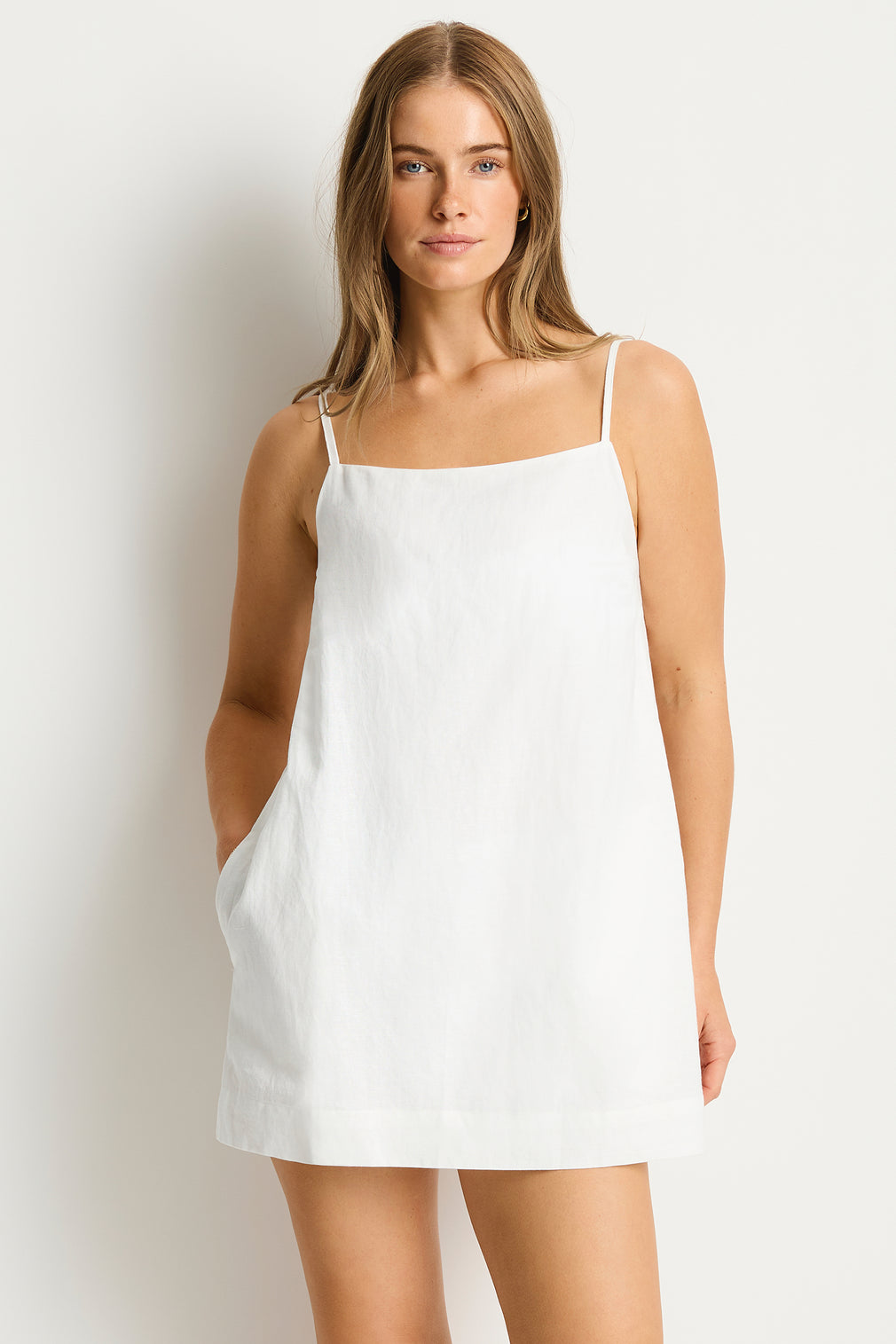 Shore Linen Shift Short Dress