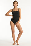 Eco Essentials High Leg Bandeau One Piece