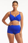 Eco Essentials Twist Front DD/E Cup Bra - Eco Essentials Cobalt - Sea Level Australia