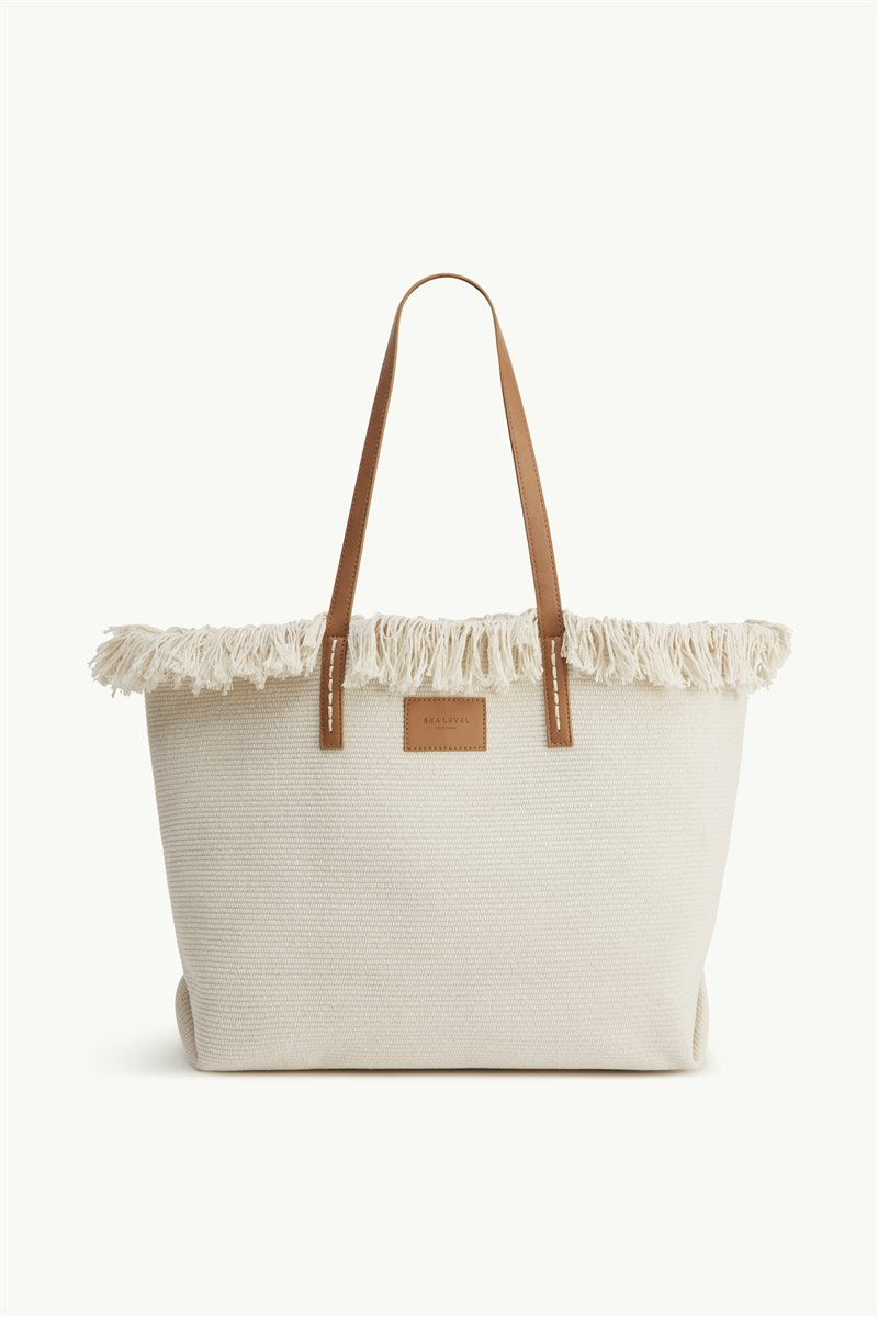 Rae Beach Tote in Natural - Ghost Front