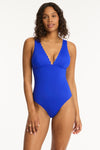 Scallop Longline Tri One Piece - Scallop Cobalt - Sea Level Australia 