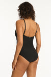 Spinnaker Cross Front One Piece - Spinnaker Black - Sea Level Australia 