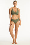 Spinnaker Cross Front Multifit Bra - Spinnaker Khaki - Sea Level Australia 