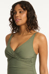 Spinnaker Cross Front Tankini - Spinnaker Khaki - Sea Level Australia 