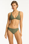 Spinnaker Longline Bralette - Spinnaker Khaki - Sea Level Australia 