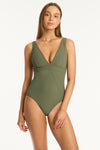 Spinnaker Panel Line One Piece - Spinnaker Khaki - Sea Level Australia 