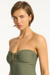 Spinnaker U Bar Bandeau One Piece - Spinnaker Khaki - Sea Level Australia 