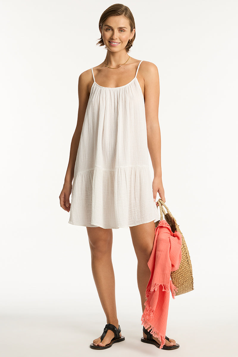 Sunset Short Sundress - Sunset White - Sea Level Australia 