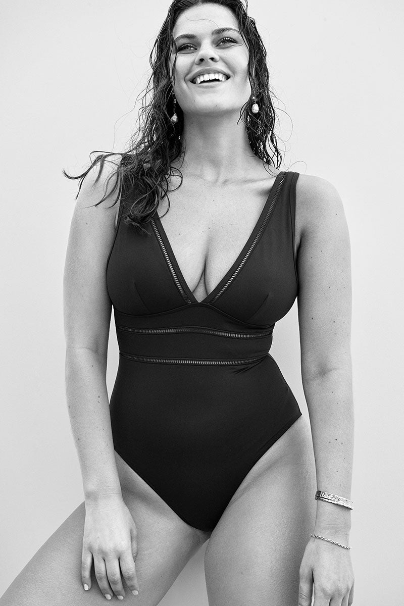 Eco Essentials Spliced One Piece in Eco Essentials Black | Sea Level Australia 