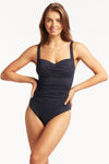 Eco Essentials Twist Front One Piece - Eco Essentials Night Sky - Sea Level Australia 