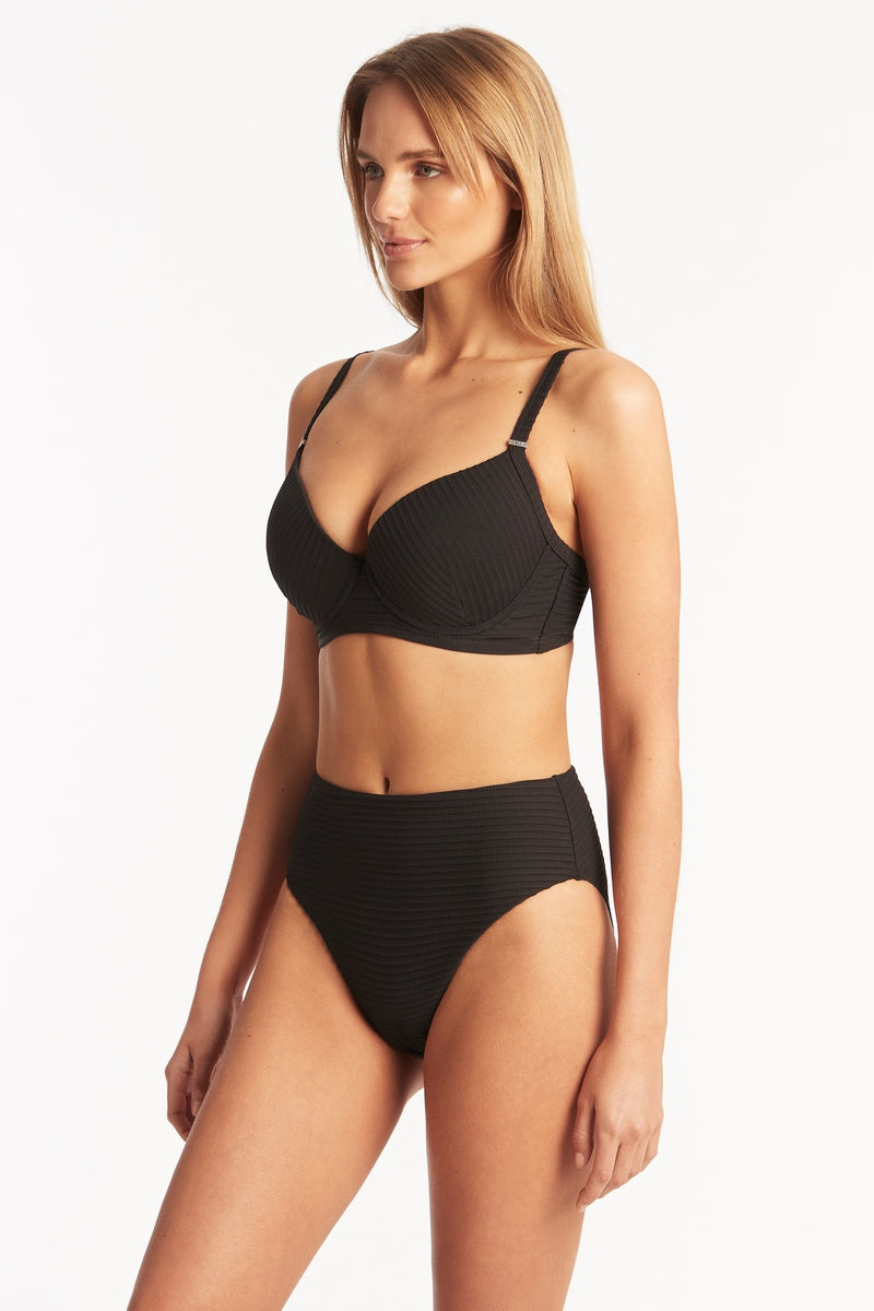 Spinnaker Moulded Underwire Bra - Spinnaker Black - Sea Level Australia 