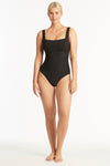 Spinnaker Square Neck One Piece - Spinnaker Black - Sea Level Australia 