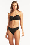 Eco Essentials Twist Front Bandeau - Eco Essentials Black - Sea Level Australia 