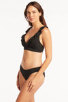 Eco Essentials Frill Bra - Eco Essentials Black - Sea Level Australia 