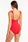 Eco Essentials Frill One Piece - Eco Essentials Red - Sea Level Australia 