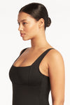 Eco Essentials Square Neck One Piece - Eco Essentials Black - Sea Level Australia 