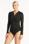 Eco Essentials Long Sleeve Rash Vest - Eco Essentials Black - Sea Level Australia 