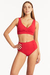 Eco Essentials Cross Front Multifit Bra - Eco Essentials Red - Sea Level Australia 