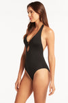 Eco Essentials Keyhole Halter One Piece - Eco Essentials Black - Sea Level Australia 