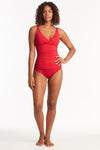 Eco Essentials Cross Front Multifit Singlet - Eco Essentials Red - Sea Level Australia 