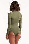 Eco Essentials Long Sleeve Rash Vest - Eco Essentials Khaki - Sea Level Australia 