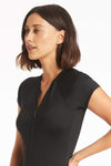 Eco Essentials Short Sleeve Boyleg One Piece - Eco Essentials Black - Sea Level Australia 