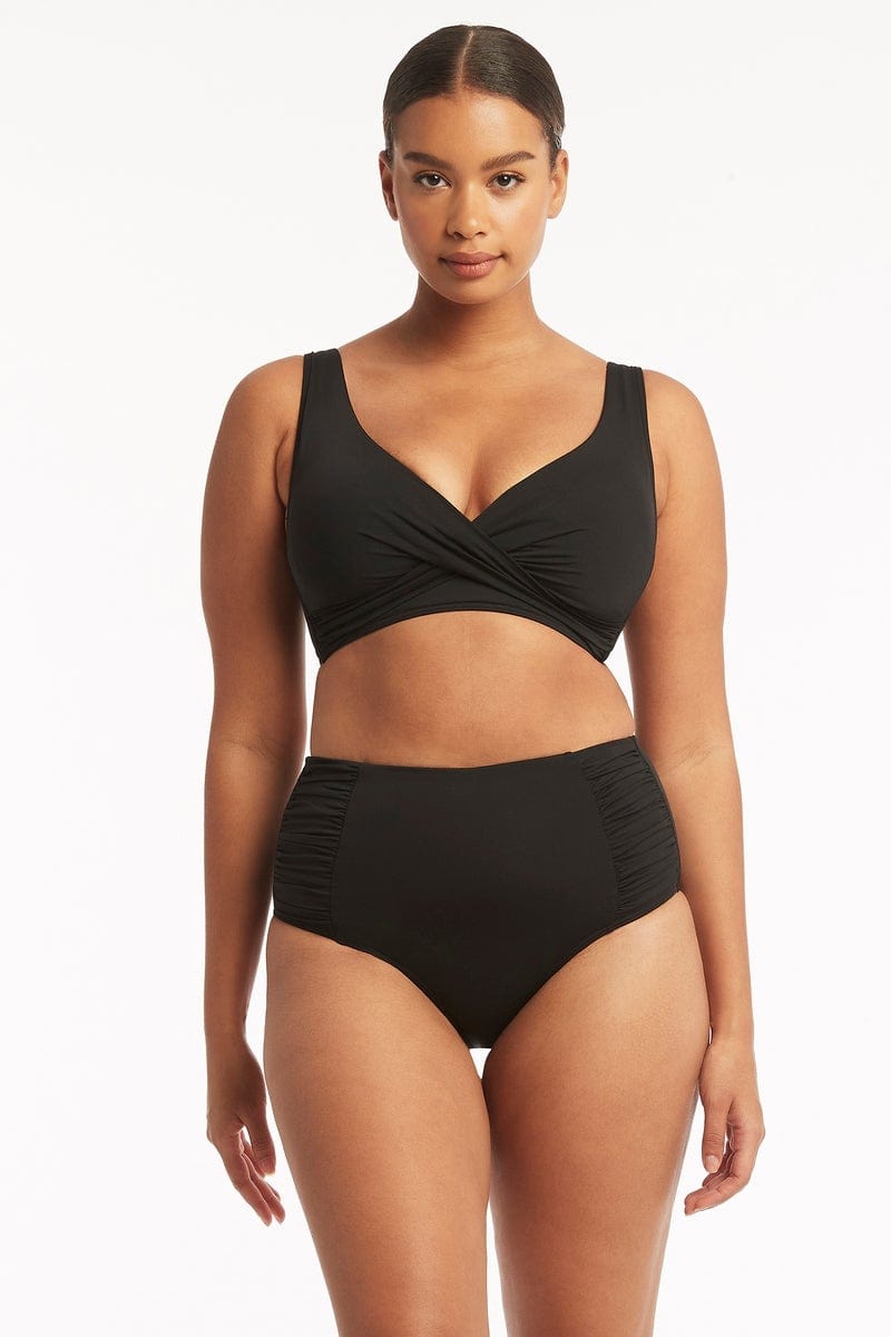 Eco Essentials Cross Front Multifit Bra - Eco Essentials Black - Sea Level Australia 