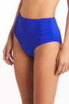 Eco Essentials Gathered Side High Waist Pant - Eco Essentials Cobalt - Sea Level Australia 