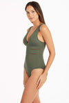 Eco Essentials Spliced One Piece - Eco Essentials Khaki - Sea Level Australia 